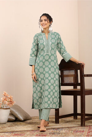 Span Green Round Neck Rayon